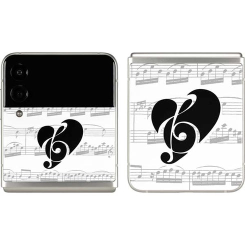 BW Musical Notes Galaxy Z Flip3 5G Skin
